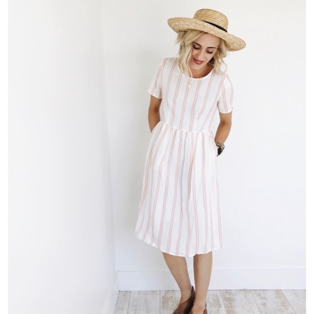 NWT Roolee striped midi dress